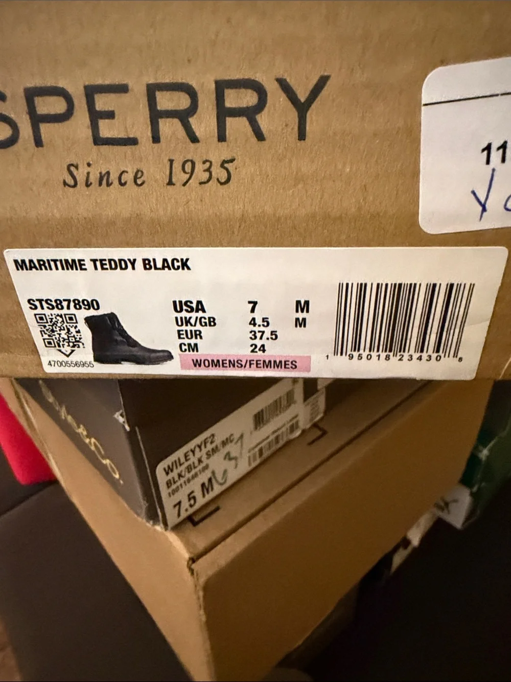 Sperry Black Shearling-Lined Lace & Zip Winter Ankle Boots